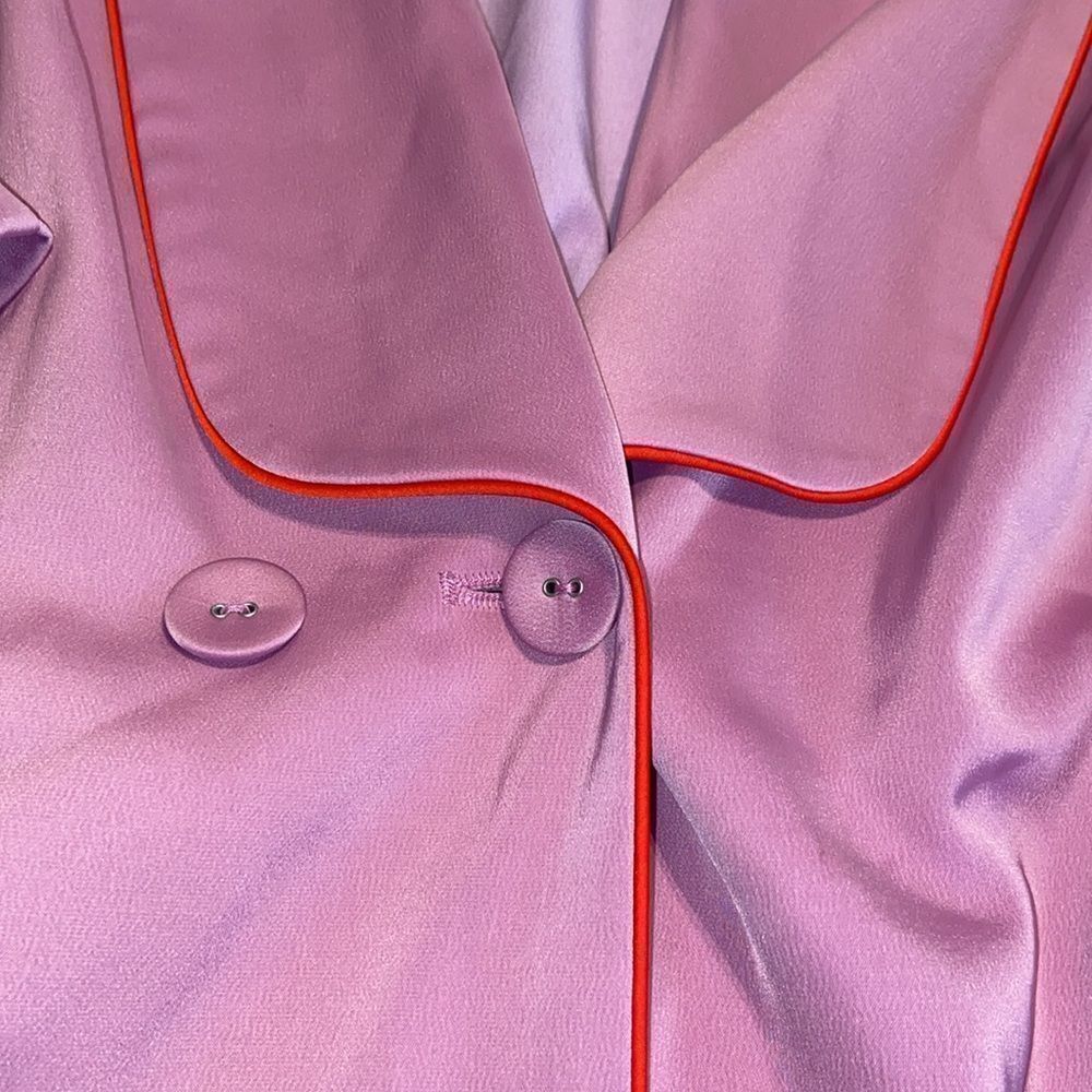 Eloquii Pink Blazer with Contrast Trim - Picture 3 of 9